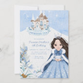 Snowy Winter Princess Tea Party Einladung (Vorderseite)