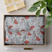 Snowy Winter Red Cardinal Bird Pattern Seidenpapier (Geschenk)