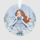 Snowy Winter Red Head Princess Ornament (Vorderseite)