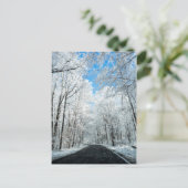 Snowy Winter Road Szene Postkarte (Stehend Vorderseite)