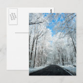 Snowy Winter Road Szene Postkarte (Vorne/Hinten)
