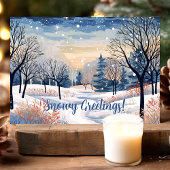 Snowy Winter Scene Feiertagskarte