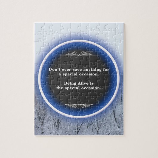Snowy Winter Scene Quote Puzzle (Vertikal)