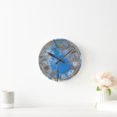 Snowy Winter Scene Runde Wanduhr (Zuhause)