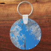 Snowy Winter Scene Schlüsselanhänger (Vorderseite)