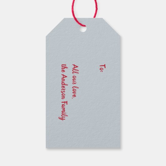 Snowy Winter Scenery Christmas  Geschenkanhänger (Rückseite)