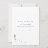 Snowy Winter Ski Neu verheiratetes Paar Schwarz-we Save The Date (Rückseite)