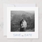 Snowy Winter Ski Resort Paare Schwarz-Weiß Save The Date (Vorderseite)
