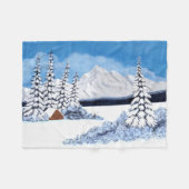 Snowy Winter Small Fleece Blanket (Vorderseite (Horizontal))