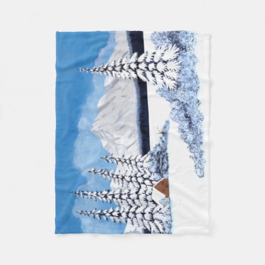 Snowy Winter Small Fleece Blanket (Vorderseite)