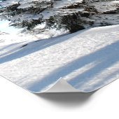 Snowy Winter Szene mit Weihnachtsbäumen Poster (Ecke)