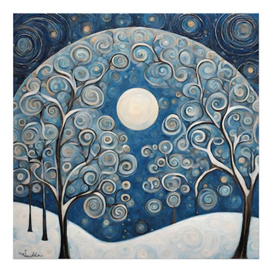 Snowy Winter Trees Fotodruck (Vorne)