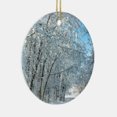 Snowy Winter Trees Keramik Ornament (Rechts)