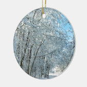 Snowy Winter Trees Keramik Ornament (Links)