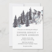 Snowy Winter Trees Mountains Snow Wedding | Einladung (Vorderseite)