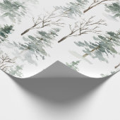 Snowy Winter Trees Pattern Geschenkpapier (Ecke)