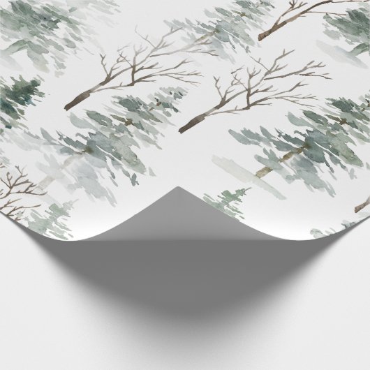 Snowy Winter Trees Pattern Geschenkpapier (Ecke)