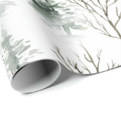 Snowy Winter Trees Pattern Geschenkpapier (Rolleneckpunkt)