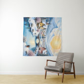 Snowy Winter Village by Golden Sun Wandteppich (Beispiel (Horizontal))