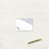 Snowy Winter Village Personalisiert Post-it Klebezettel (Auf Schreibtisch)