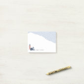 Snowy Winter Village Personalisiert Post-it Klebezettel (Auf Schreibtisch)