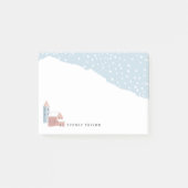 Snowy Winter Village Personalisiert Post-it Klebezettel (Vorderseite)