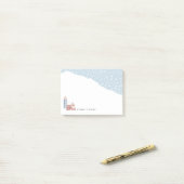 Snowy Winter Village Personalisiert Post-it Klebezettel (Auf Schreibtisch)