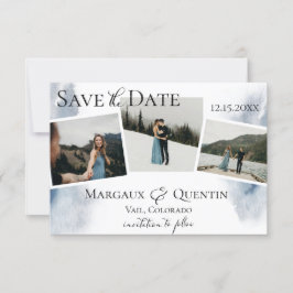 Snowy Winter Watercolor Wash Foto Save the Date Ankündigung