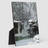 Snowy Winter Waterfall Fotoplatte (Seite)
