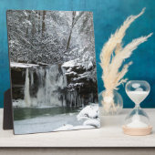 Snowy Winter Waterfall Fotoplatte (Seite)