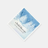 Snowy Winter Wedding Trees Forest Brautparty Serviette (Ecke)
