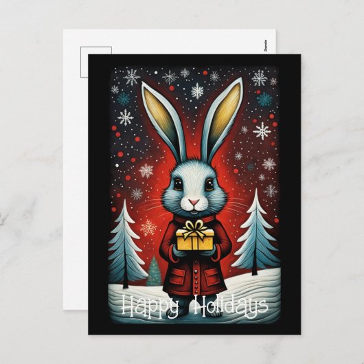 Snowy Winter Weihnachtsfeiertage Feiertagspostkarte (Vorne/Hinten)