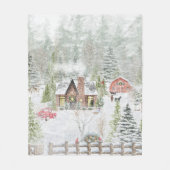 Snowy Winter Weihnachtslandschaft Szene Fleecedecke (Vorderseite)