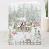 Snowy Winter Weihnachtslandschaft Szene Karte (Vorderseite)