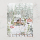 Snowy Winter Weihnachtslandschaft Szene Postkarte (Vorderseite)