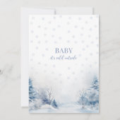 Snowy Winter Wonderland Baby Boy Dusche Einladung (Rückseite)