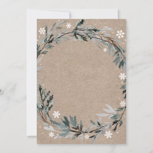 Snowy Winter Woodland Animal Baby Dusche Einladung (Rückseite)