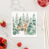 Snowy Winter Woodland Hirsch Weihnachten Serviette (Beispiel)