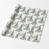 Snowy Winter Woodland Trees Geschenkpapier (Ungerollt)