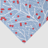 Snowy Winterberries Weihnachten Seidenpapier (Detail)