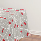 Snowy Winterberry Trees Pattern | Pilzsaal | Tischdecke (Beispiel)