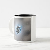Snowy-Wolf-Ikonen-Blau Zweifarbige Tasse (Vorderseite Links)