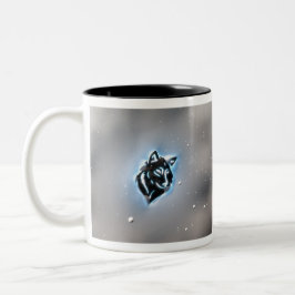 Snowy-Wolf-Ikonen-Blau Zweifarbige Tasse