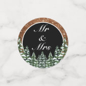 Snowy Wood & Forest Black Wedding Konfetti (Klein Vorderseite)