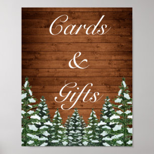Snowy Wood & Forest Country Cards Hochzeit Poster