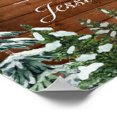 Snowy Wood & Forest Country Hochzeit Begrüßungszei Poster (Ecke)