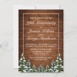 Snowy Wood & Forest Country Hochzeit Jahrestag Einladung