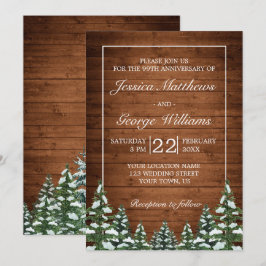 Snowy Wood & Forest Country Hochzeit Jahrestag Einladung