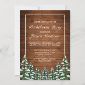 Snowy Wood & Forest Country Junggeselinnen-Abschie Einladung (Vorderseite)