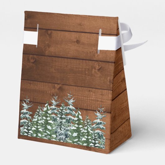 Snowy Wood & Forest Country Pine Birthday Tiara Geschenkschachtel (Rückseite)